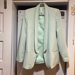 Mint tuxedo collar blazer by MURAL